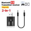 2 в 1 автомобильный Bluetooth 5.0 аудио приемник и передатчик 3,5 мм разъем AUX стерео беспроводной с микрофоном для громкой связи Mp3 динамик ТВ