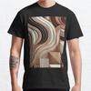 Men Fashion Casual Short Sleeves Geometric Brown Based Tops Aesthetic Vintage Oversized T-shirts
