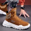 Модная мужская зимняя осенняя уличная обувь, легкая обувь на толстой подошве, зимние ботинки, теплая обувь, высокие толстые кроссовки
