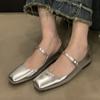 Fashion Ladies Shoes On Sale 2024 Buckle Women's Flats Autumn Square Toe Shallow Solid Solft Sole Casual Comfortable Flat Shoes Zapatos