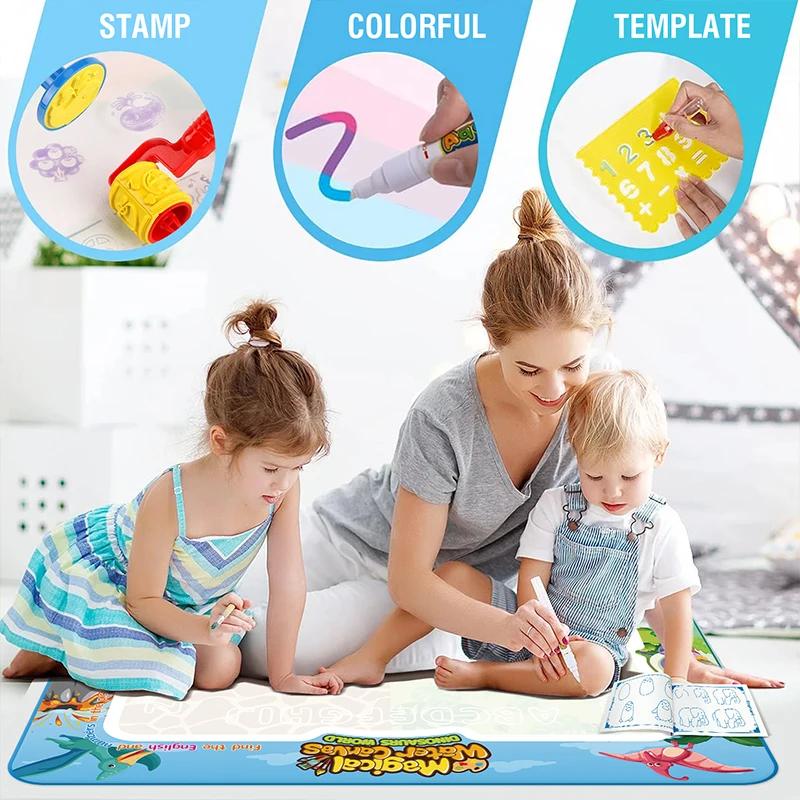 Non-Toxic Large Water Doodle Mat For Toddlers Drawing Toy Tablets Painting Set With Colorful Graffiti Blanket Educational Games Children