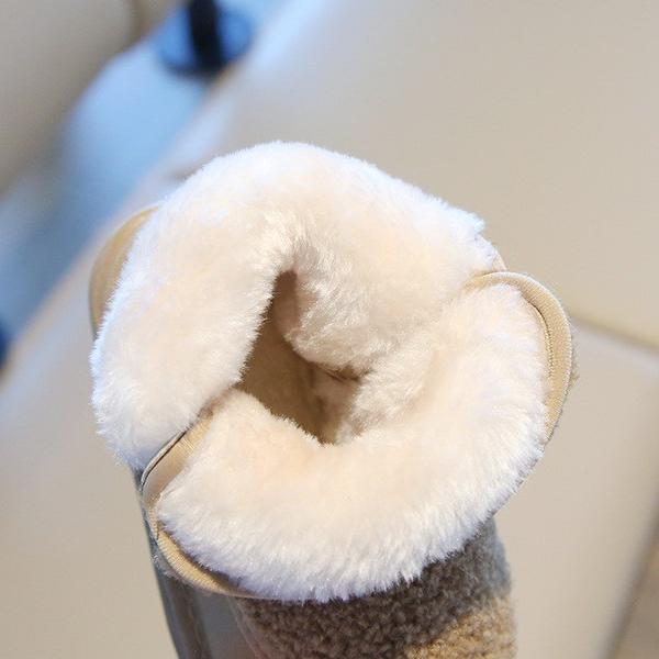 Зимние сапоги из искусственного меха для детей, толстые теплые сапоги для девочек-подростков, бархатная хлопковая обувь для детей, повседневная обувь