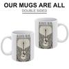11oz White Ceramic Mug with Printed Areas On Both Sides, Durable Heat-Resistant Body for Office and Home Coffee Time