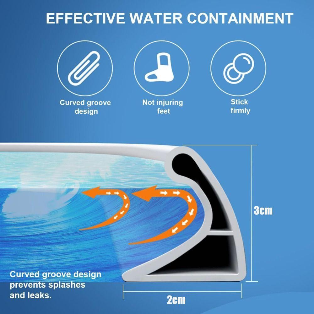 Самоклеящийся складной бортик для душа 2 м Барьер для воды в душе Прачечная