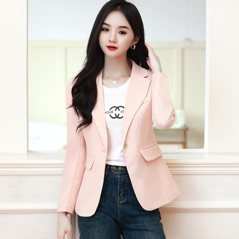 Розовый костюм-пальто женский осенне-зимний новый элитный корейский стиль пригородный маленький костюм-топ
