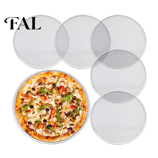 Portable Barbecue Rack Aluminum Alloy Pizza Screen, Non Stick Mesh Baking Pan, Outdoor Grill Round Crisper Tray for Oven Home Kitchen Restaurant Wire