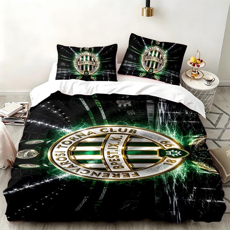 Ferencvarosi TC 3pc set Perfect for bedroom use Comfortable bedding set includes a duvet cover and two pillowcases Ideal birthday or Christmas gift