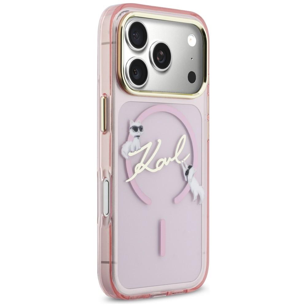 Karl Lagerfeld IML Choupettes Karl Script Logo MagSafe Case for iPhone 17 Pro Pink