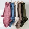 Женский осенне-зимний большой размер однотонный трикотажный шерстяной воротник свободный пуловер свитер плащ 5 цветов