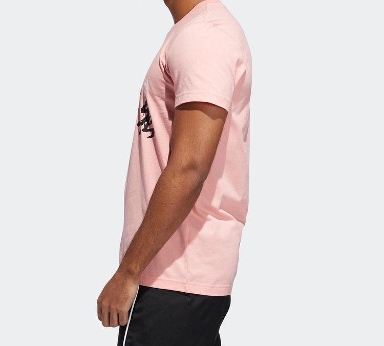 adidas Футболки Мужские Розовые С Круглым Вырезом Умеренный Прямой Крой FT8829