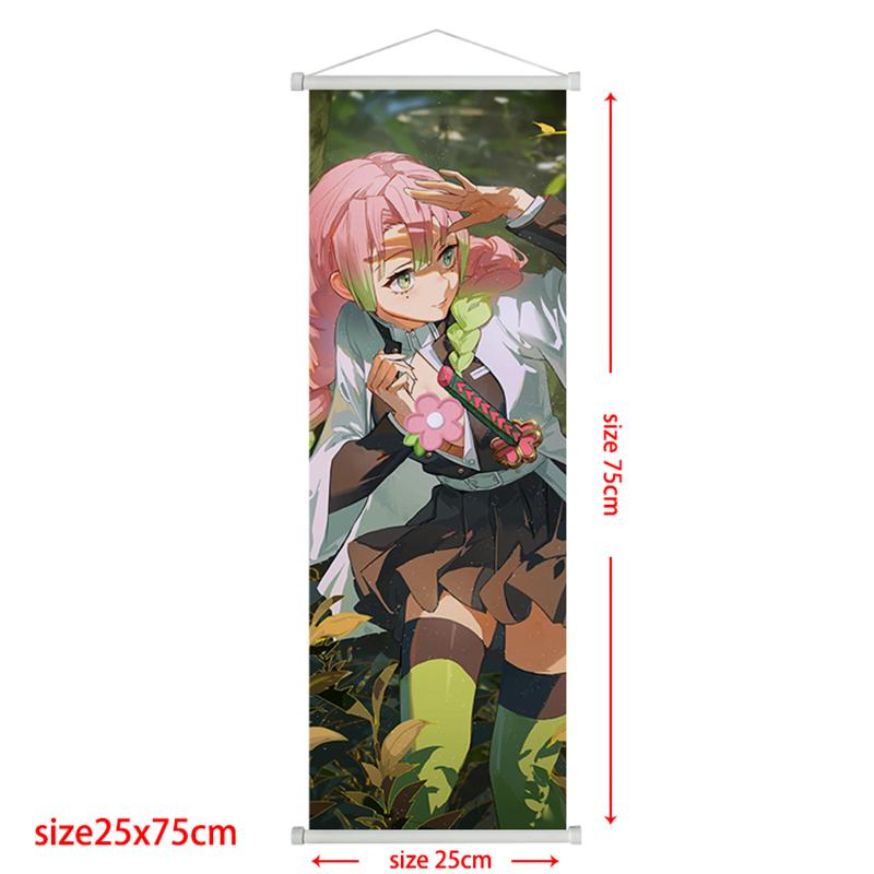 Demon Poster Rengoku Scroll Slayer Kyoujurou Home Decor Kamado Tanjirou Living Decoration Hanging Painting Kids Gift Posters