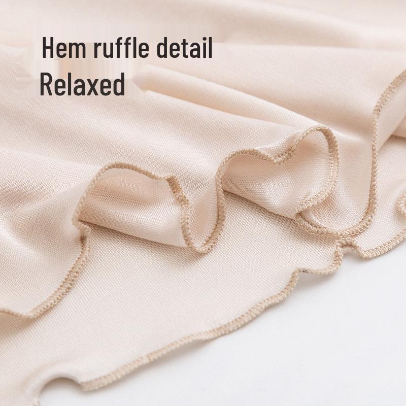 Женская подъюбник-слип ночная сорочка Guolian из тутового шелка с кружевной отделкой (Защита от экспозиции)