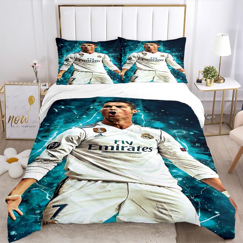 Cristiano Ronaldo Real Madrid Print 3Pcs Bedding Setduvet Cover With 2 Bedropillowcase Home Birthday Gift