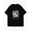 Oversized T Shirt Black Floral Design God Is Good All The Time Print Casual Wear For Women