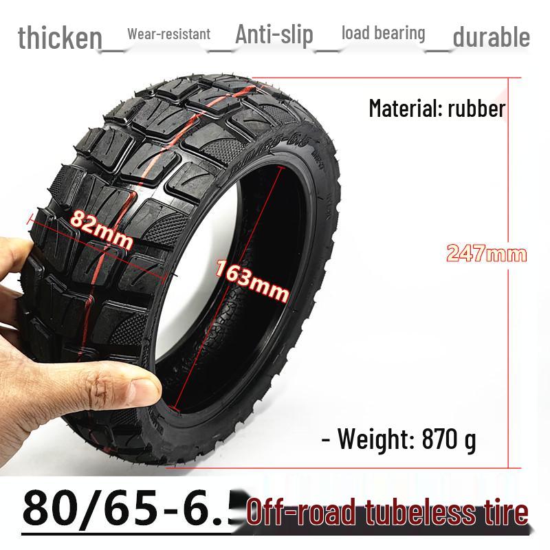 10-Inch Off-Road Vacuum Tire 80/65-6.5 for Electric Scooter & Balance Car