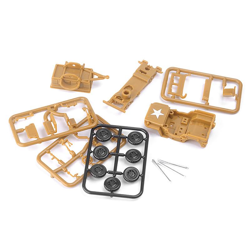 1:72 WWII Willys Jeep с подвесным ведром 8 см Военный транспорт Автомодель для сборки Игрушки