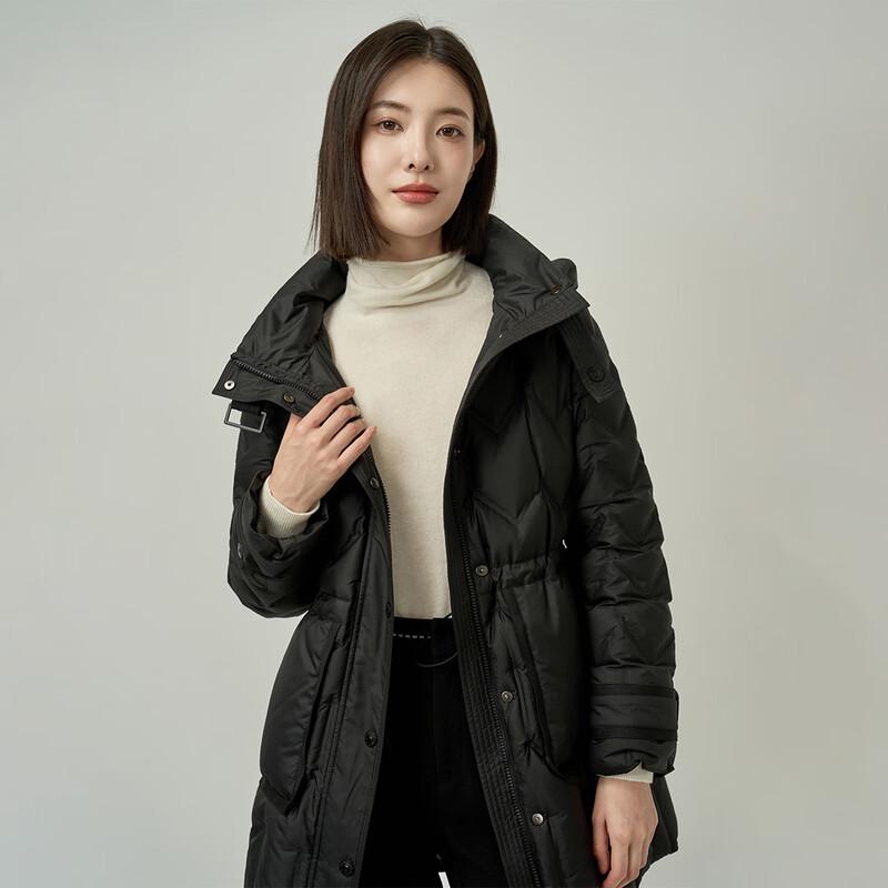 Iveni 2025 Зимняя Элегантная Пуховая Куртка Миди с Капюшоном WEOA280