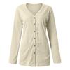 Women's Long Sleeve Tops Casual Shirts Button Down Pockets Basic Ribbed Knit T Shirts Cardigan