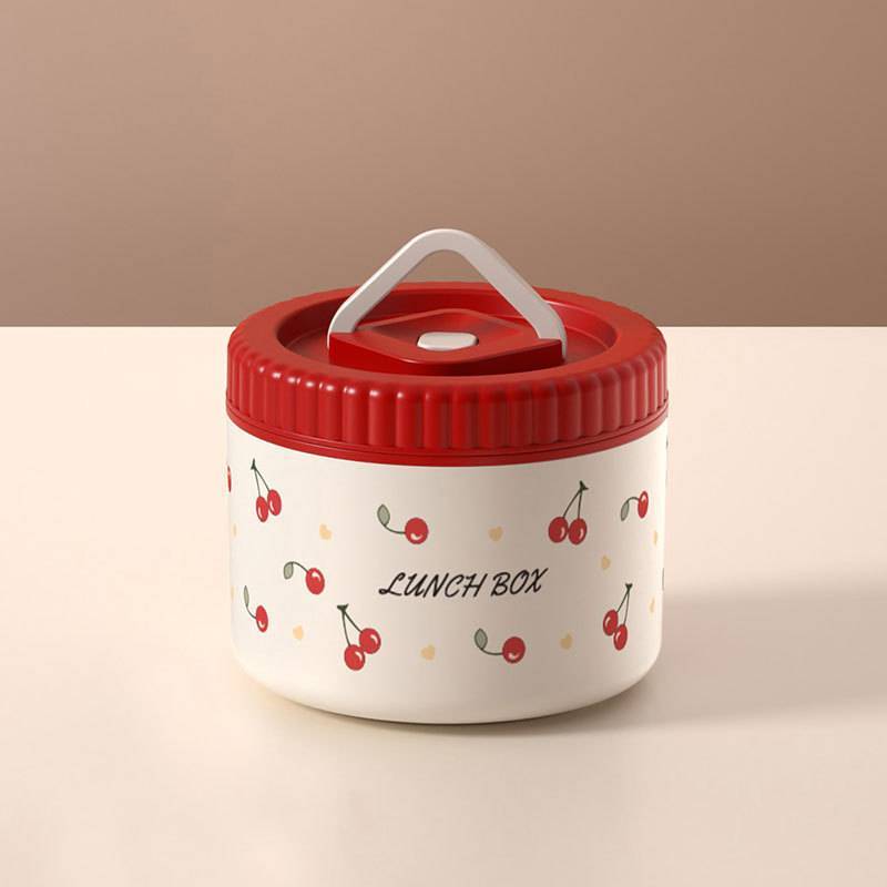 Fairy Cherry Pattern Food Container With Leakproof Sealing For School And Workplace