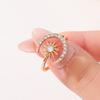 Exquisite Slightly Inlaid with Diamonds, Sun and Moon Tonghui Light Luxury Opening, Niche High-end Women's Ring Ring Ring