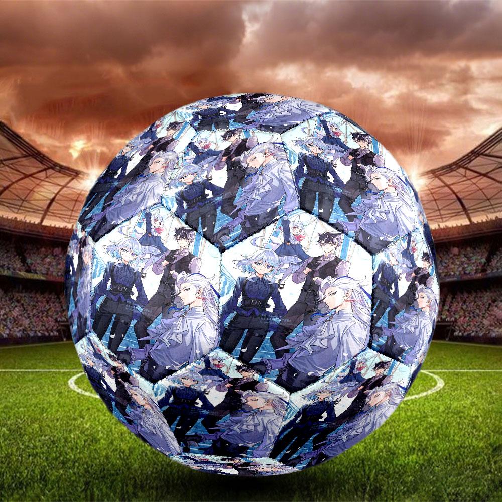 Genshin Impact Print Size 5 Soccer Ball, Standard Match Football for Sports Game and Team Practice, Ideal Gift for Soccer Fans