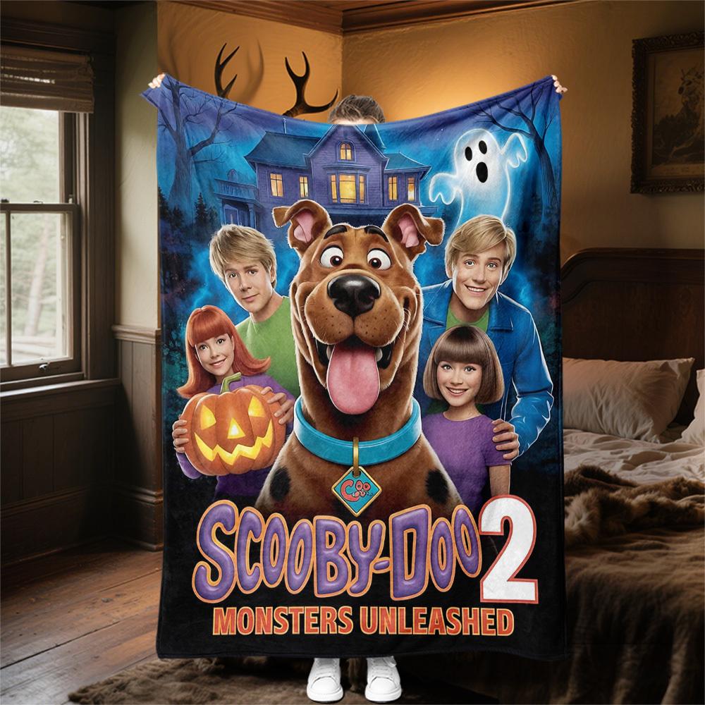 1PC Scooby-Doo 2 Monsters Unleashed Outdoor Flannel Blanket Soft Plush Decor for Picnics, camping,Bedroom, Playroom, Office1200A
