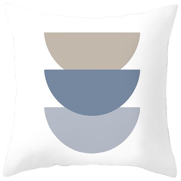 Nordic Blue and Purple Abstract Geometric Pillowcase Peach Leather Velvet Printed Home Fabric Sofa Pillow Cushion Cover