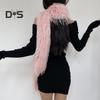 Women Long Scarf Solid Color Thickened Imitation Mink Fur Velvet Decor Scarf Warm Thin Scarf Fashion Accessory