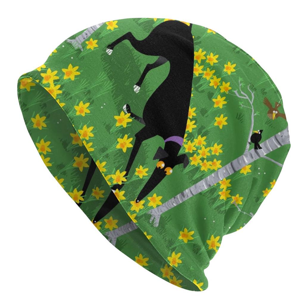 Greyhound On William Morris Marigolds Slouchy Beanie Hats Whippet Sihthound Dog Art Knitted Skullies Beanies Cap for Outdoor Ski