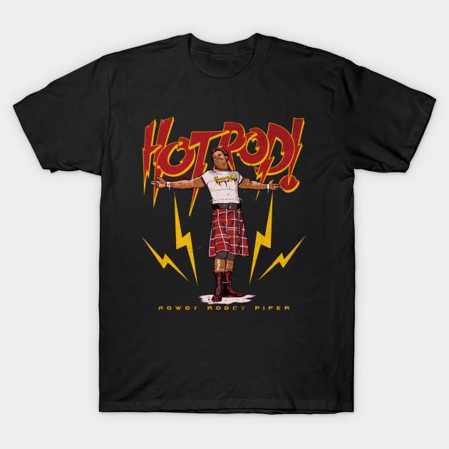 Asian Size Men Print T-shirt Roddy Piper Hot Rod No-Cut Heat Transfer Print Cotton Tshirt