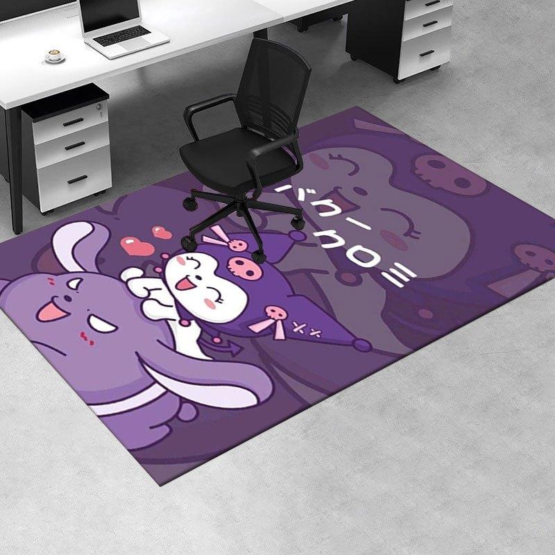 1pc Sanrio Kuromi Mermaid Printed Office Carpet Rectangle Rug Under The Table,Perfect Room Decor for Living Room, Bedroom, Kitchen, Non-slip Floor Mat