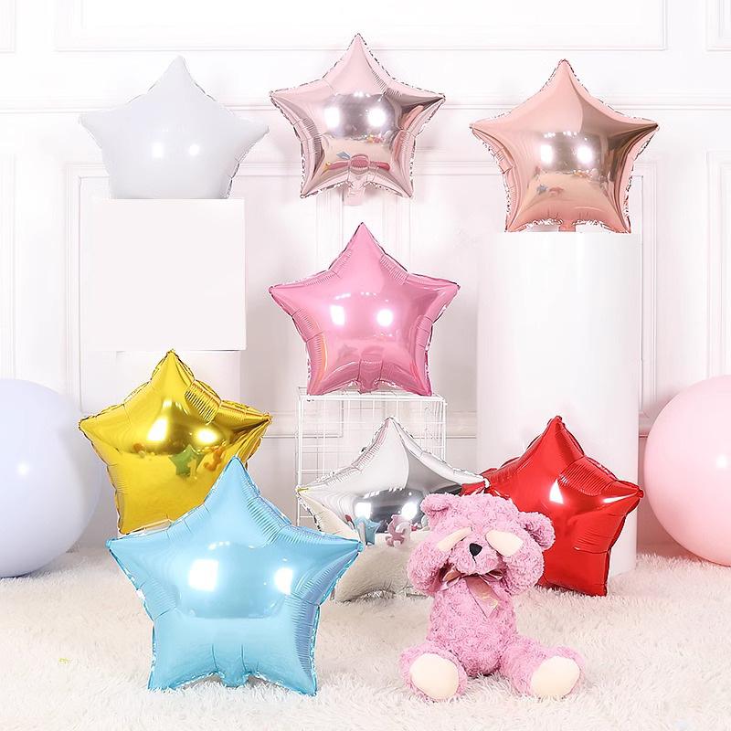 Monochrome Pentagram Aluminum Film Balloon Solid Color Shopping Mall Hotel Ktv Bar Store Scene Decoration