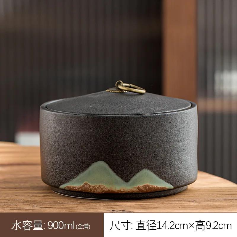 Yuanshan Tea Jar Large Sealed Ceramic Storage Jar Pu'er Storage Tank Stoneware Tea Warehouse Tea Storage