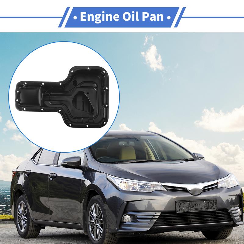 UXCELL No.264314 Engine Oil Pan for Toyota Corolla 1998-2008 Aluminum Alloy Black