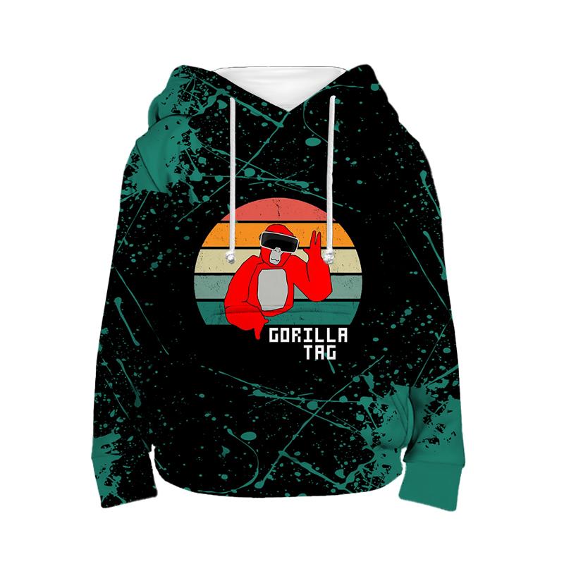 Gorilla Tag Monke Sweatshirts Autumn Baby Kids Tops Monkey Casual Sports Long Sleeve Clothing Sports Kids Boy Girl Toddler Hoodies