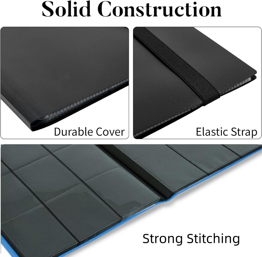 Альбом для коллекционных карточек на 9 карманов - боковая загрузка на 360 градусов для игровых и спортивных карточек