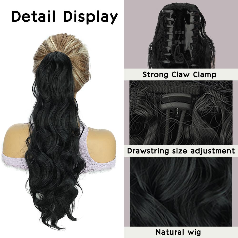 MISSQUEEN Синтетический коготь шнурок конский хвост парик-наращивание конский хвост длинный волнистый конский хвост высокотемпературное волокно для женщин косплей вечеринка одежда