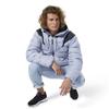 Reebok Модная короткая приталенная спортивно-повседневная пуховая куртка для мужчин, куртки, сине-серая, DY6001