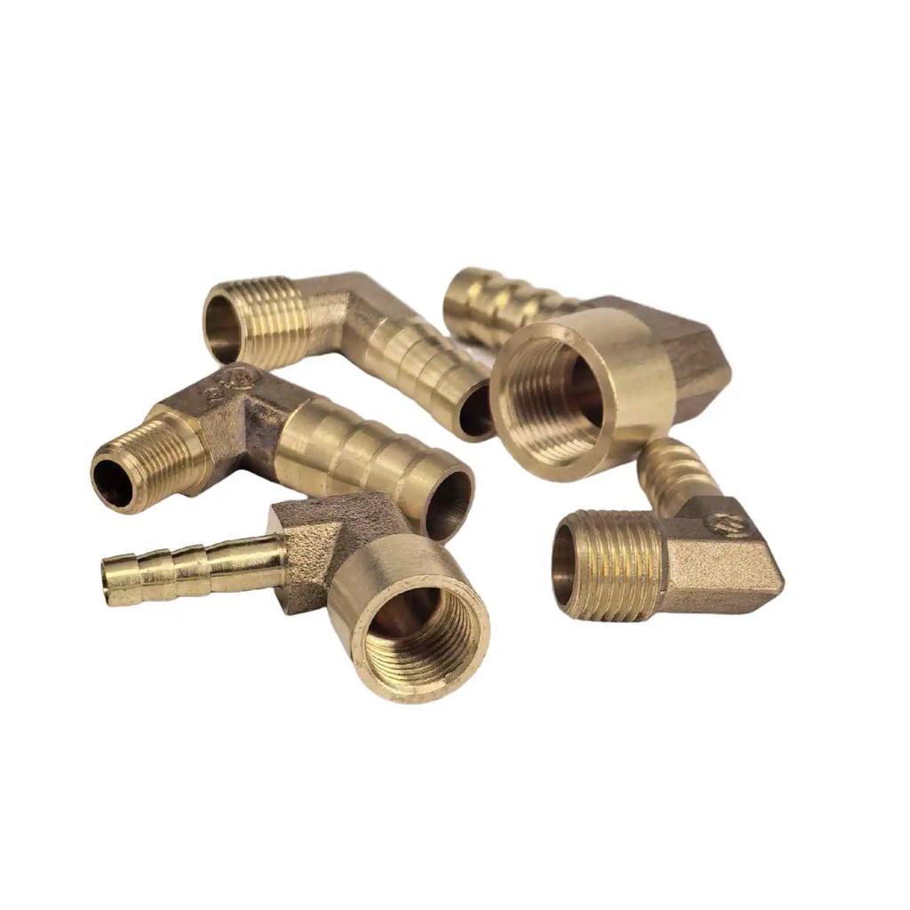 2 шт. Угловой фитинг для шланга Вн.Диам. 3-25 мм с бородкой к 1/8" 1/4" 3/8" 1/2" 3/4" BSP M6 M8 M10 M12 M14 M16 Наружная/Внутренняя шестигранная латунная трубная арматура