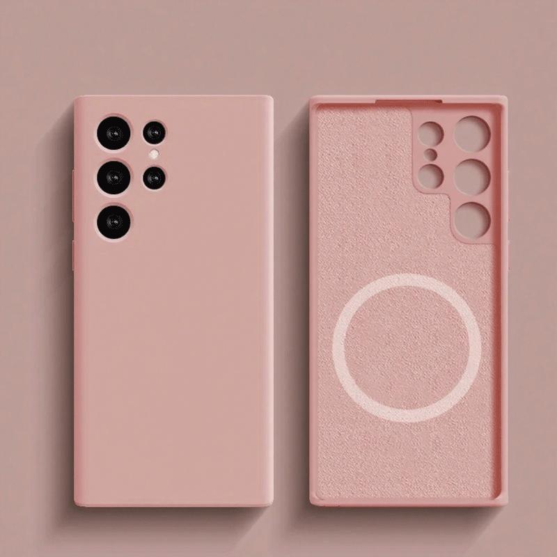 Магнитный чехол из жидкого силикона для Magsafe Для Samsung Galaxy S25 S24 S23 Ultra Plus Беспроводная зарядка Задняя крышка Аксессуары