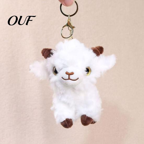Sheep Pendant for Handbags Cute Plush Keychain, Soft Lamb Bag Charm with Metal Decorative Hanging Charms Bags Key Ring, Mini Stuffed Animal