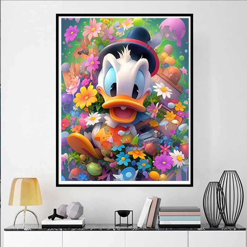 Disney Алмазная мозаика Дональд Дак в Весеннем Цветочном Море Исцеляющий Мультфильм Алмазная Живопись Полная Алмазная Вышивка Крестиком DIY Подарок Декор Дома