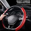 1Pair Carbon Fiber Leather Car Steering Cover 1K Micro Fiber Leather PVC Wheel Booster Cover Non-Slip Universal