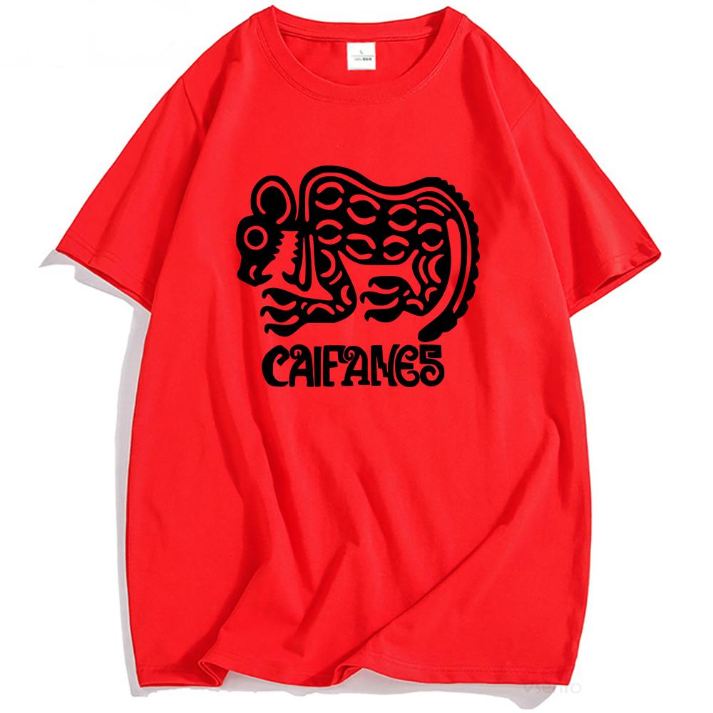 Футболка Rock Band CAIFANES Хлопковая с коротким рукавом Повседневная футболка Гранж Унисекс Уличная одежда Хип-хоп Мода Мужская Женская Футболка