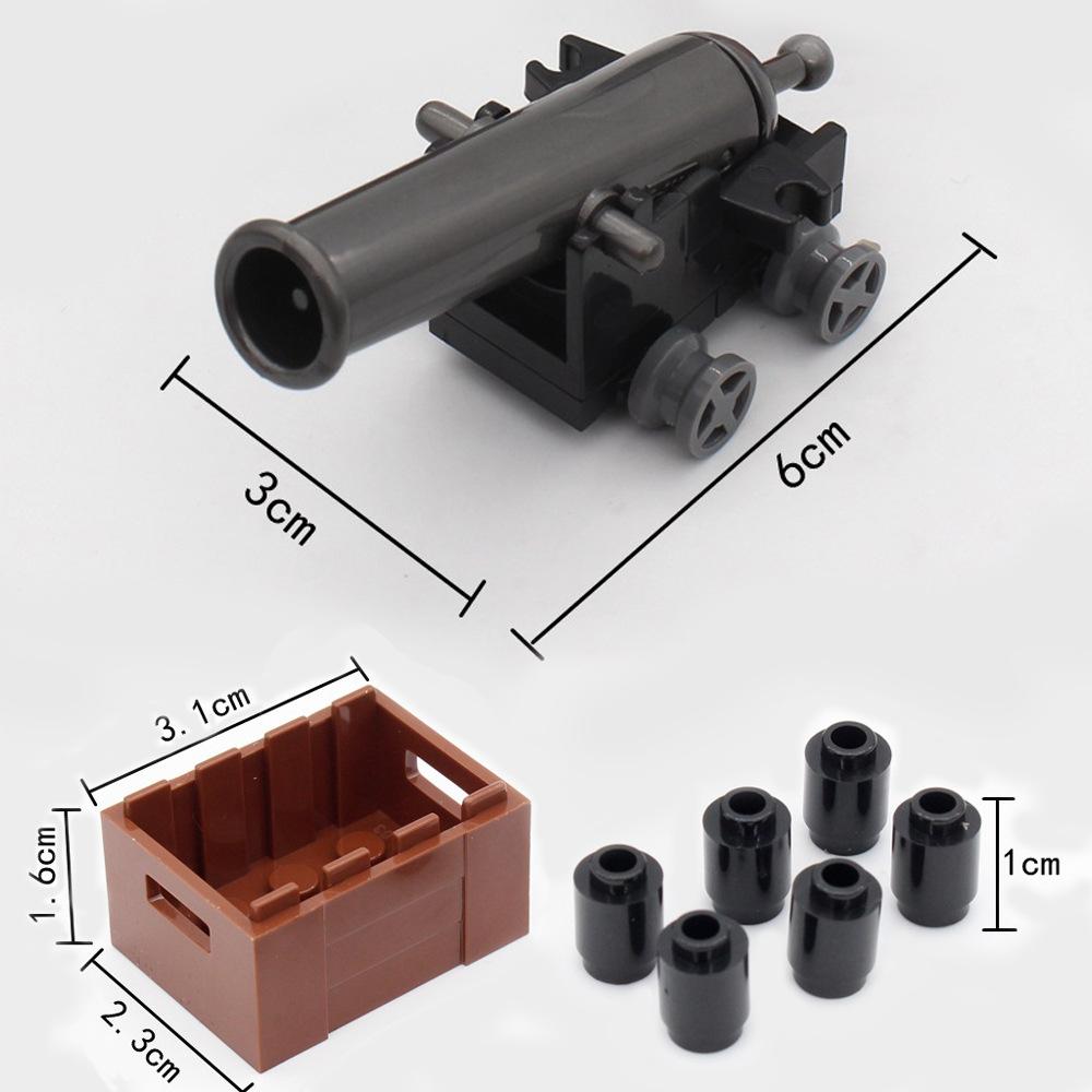 Средневековая военная пушка, маленькая фигурка солдата, строительный блок, пиратский корабль, артиллерийская сцена, украшение, игрушка