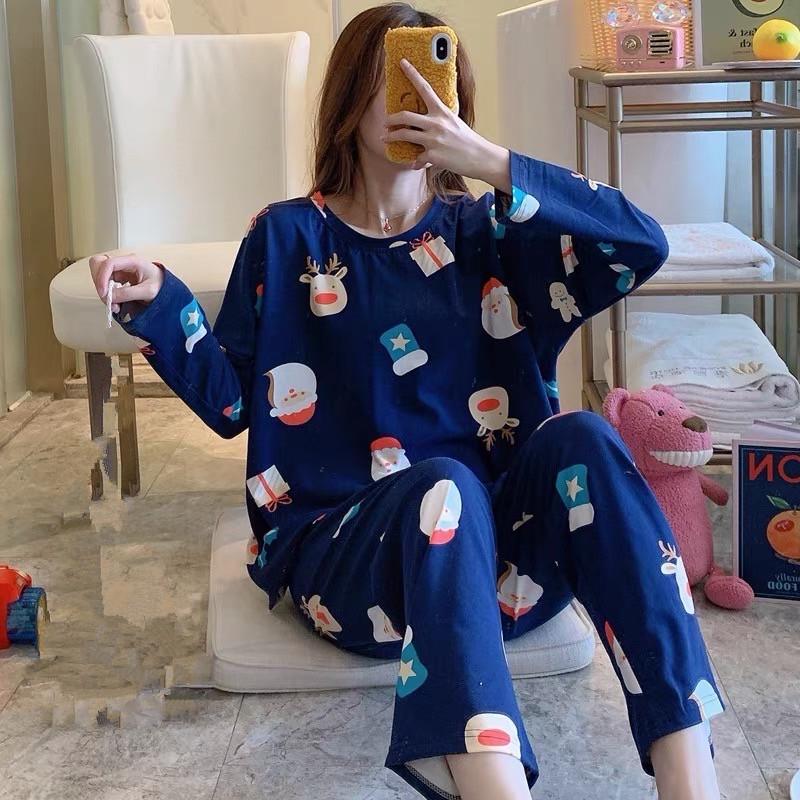 Women's Cute Cartoon Pajama Set - Long-Sleeve Top & Trousers