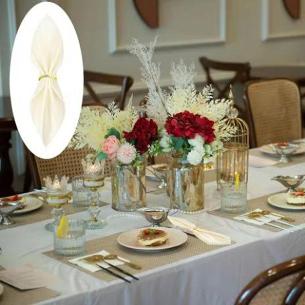 10Pcs Gold Metal Napkin Ring Minimalist Style Napkin Holder Glossy Serviette Buckles  Weddings