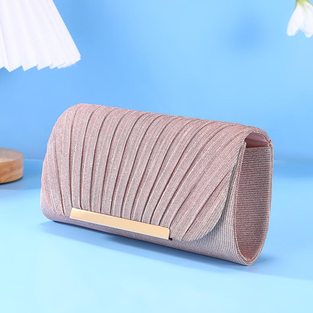 Элегантная вечерняя сумка с пайетками и складками - Женская сумочка-клатч на цепочке для вечеринки