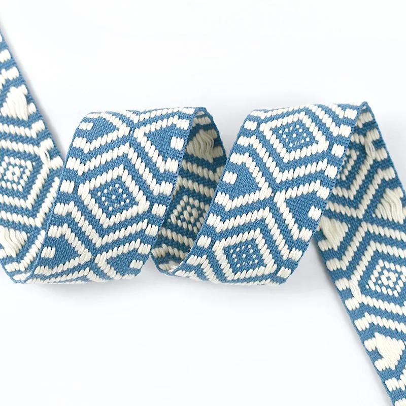 Meetee 2-10M 38мм Жаккардовая Полиэстер Хлопок Лента Стропа Ремень для Сумки Холщовой Декоративная Косая Лента Аксессуары для Шитья
