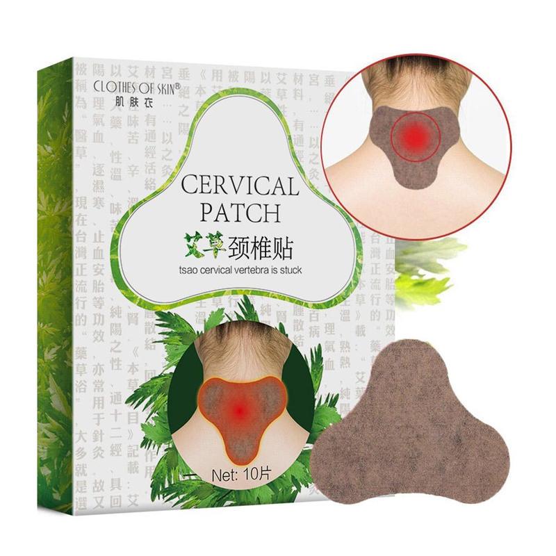 10pcs/box Chinese Neck Moxa Moxibustion Plaster Leg Pain Relief Wormwood Sticker Self Heating Warming Meridians Patches Plaster